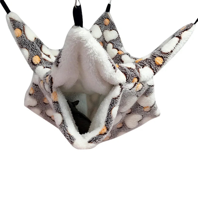 Hamster Hideout Cage Fleece Hammock, Guinea Pig, Sugar Glider, Rat Sleeping Bed