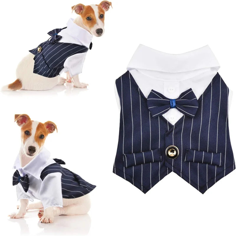 Solid Polyester Dog Shirt with Bow for Small to Large Dogs – Lightweight & Comfortable