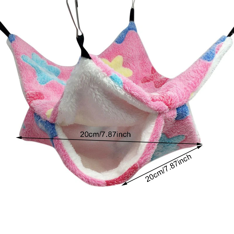 Hamster Hideout Cage Fleece Hammock, Guinea Pig, Sugar Glider, Rat Sleeping Bed