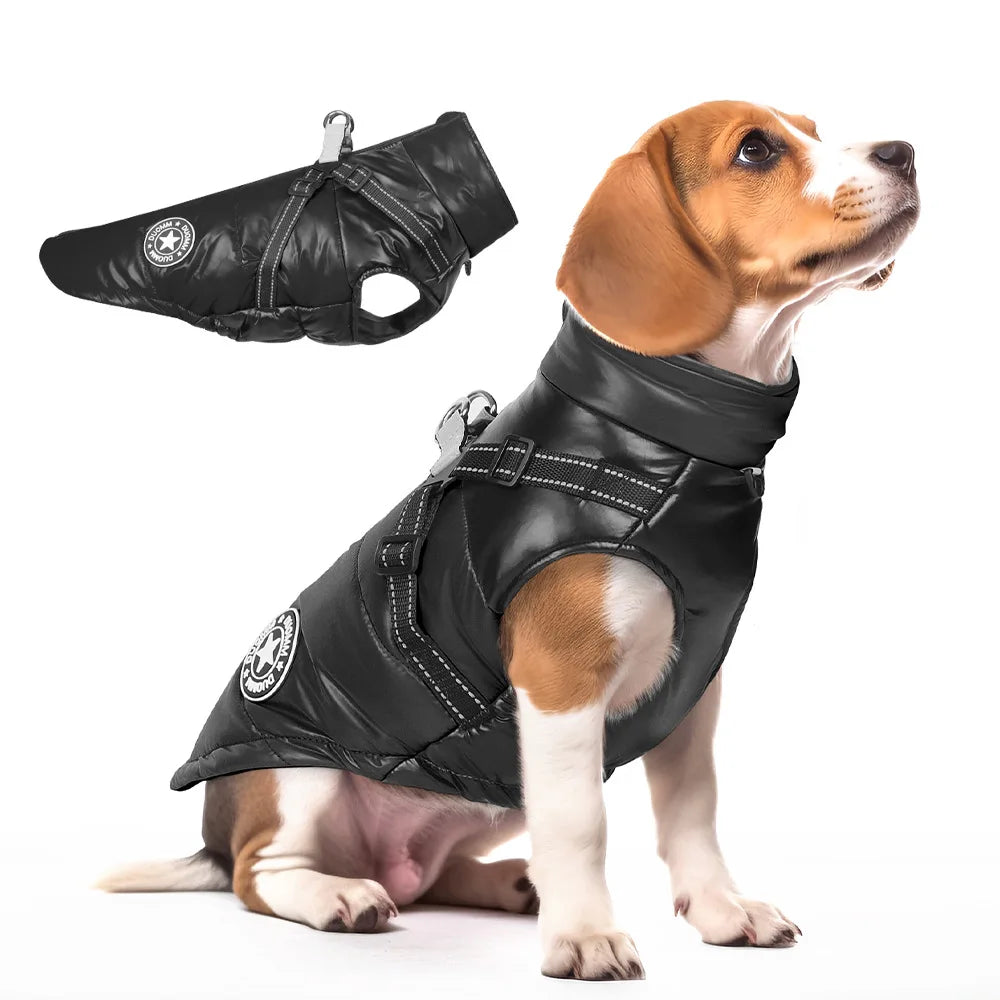 Winter Dog Jacket with Harness | Waterproof Warm Coat for Small & Medium Dogs | Pet Clothes for Chihuahua, French Bulldog, and More