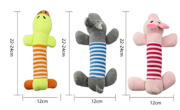 Plush Squeaky Dog Toy | Cute Animal Shapes Interactive Chew Toy for Small Dogs