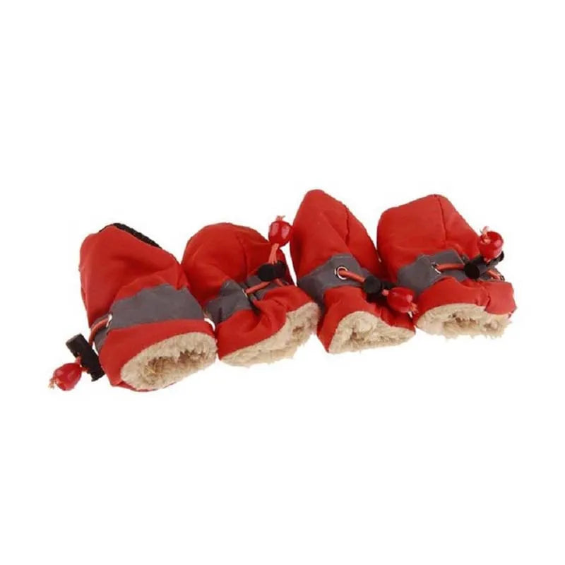 4pcs Anti-skid Waterproof Dog Boots – Warm, Non-Slip Paw Protectors for Small and Medium Dogs