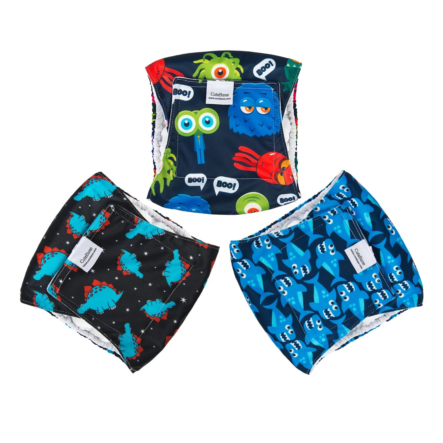 Washable Male Dog Diapers – Reusable Belly Bands with Leak-Proof Absorbent Pads for Puppies & Incontinent Dogs (Pack of 3) Ditzy Petunia