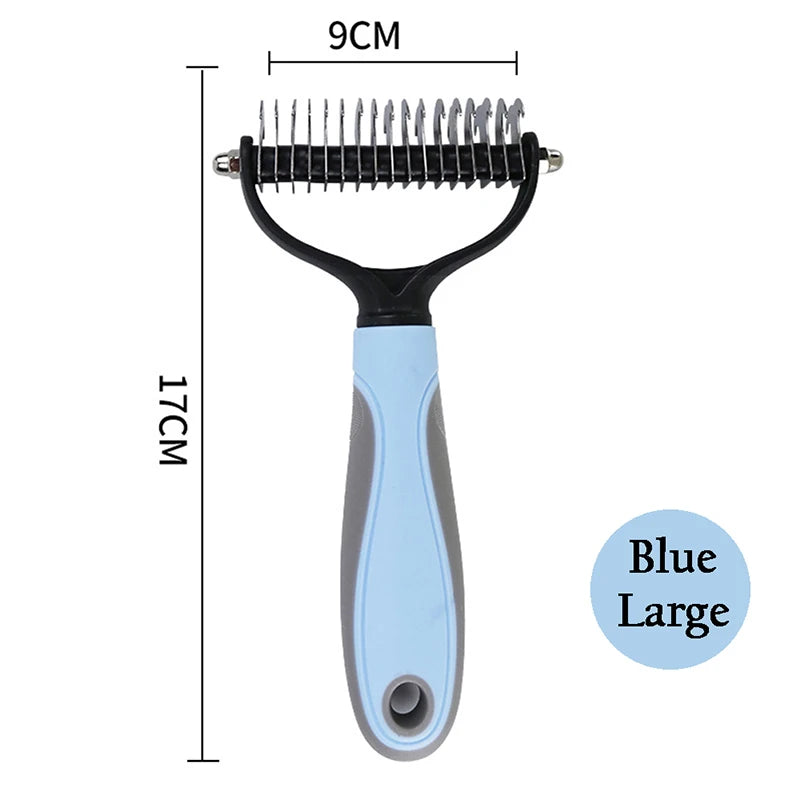 Professional Pet Deshedding Brush for Dogs and Cats - Fur Knot Cutter & Grooming Comb