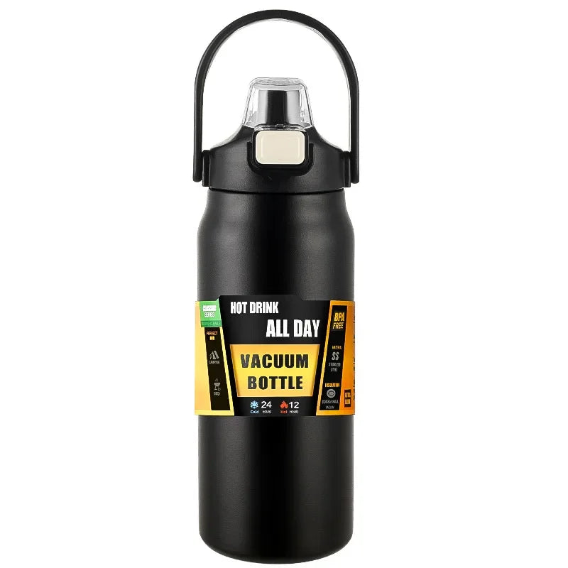 Insulated Stainless Steel Water Bottle with One-Click Lid, Straw & Leakproof, 24-Hour Cold & 8-Hour Hot, Eco-Friendly and Portable Ditzy Petunia