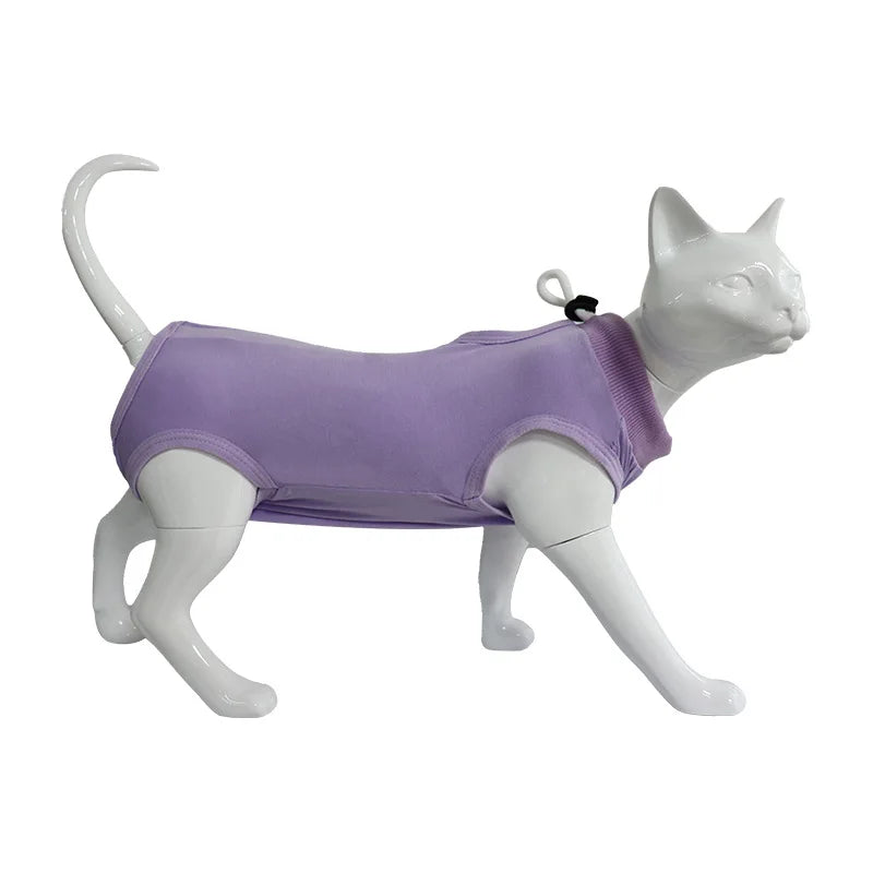 Cat Weaning & Sterilization Recovery Suit | Soft, Breathable, Anti-Licking Post-Surgery Pet Vest