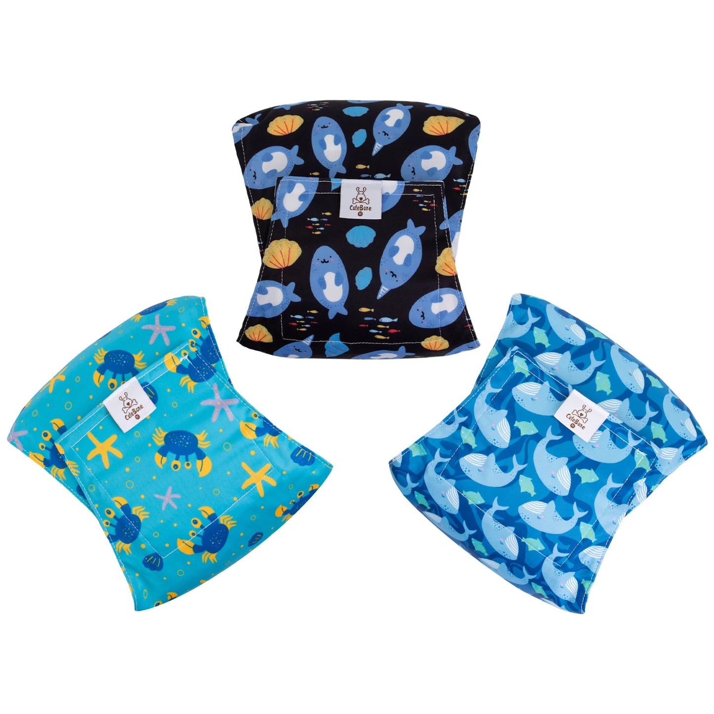 Washable Male Dog Diapers – Reusable Belly Bands with Leak-Proof Absorbent Pads for Puppies & Incontinent Dogs (Pack of 3) Ditzy Petunia