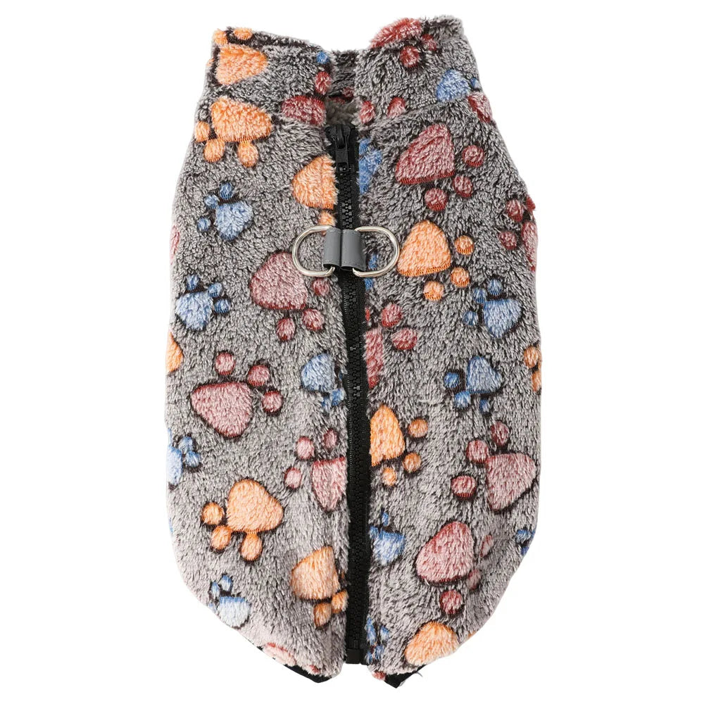 Winter Fleece Dog Vest - Soft, Warm, Reflective Jacket for Small & Medium Pets
