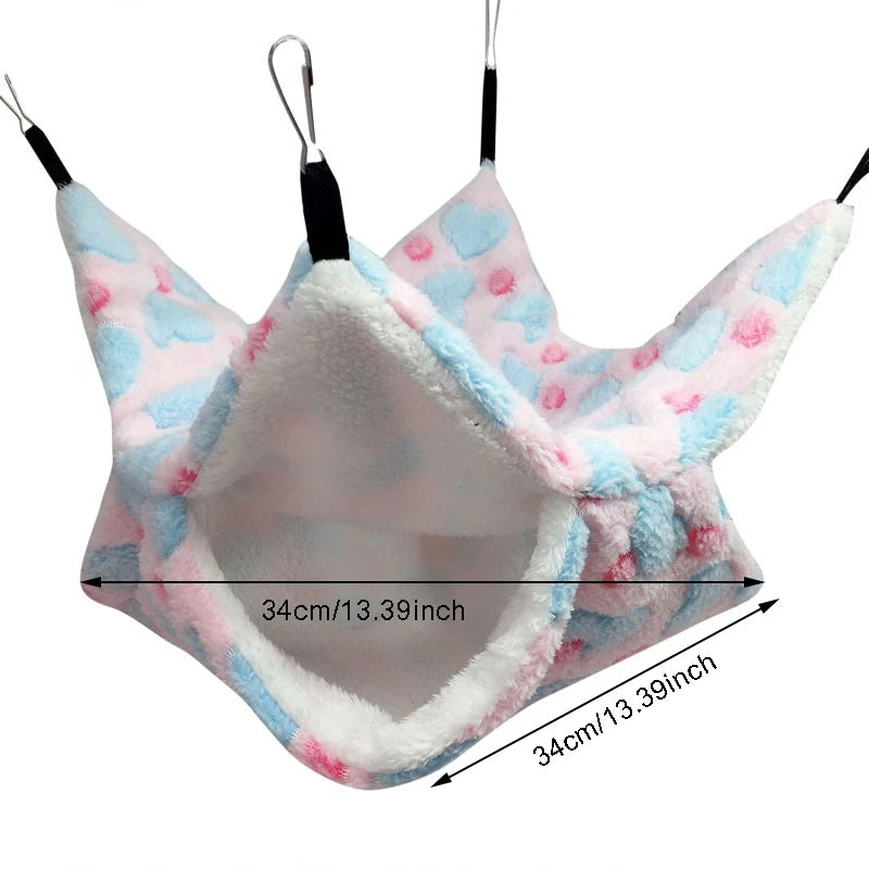 Hamster Hideout Cage Fleece Hammock, Guinea Pig, Sugar Glider, Rat Sleeping Bed
