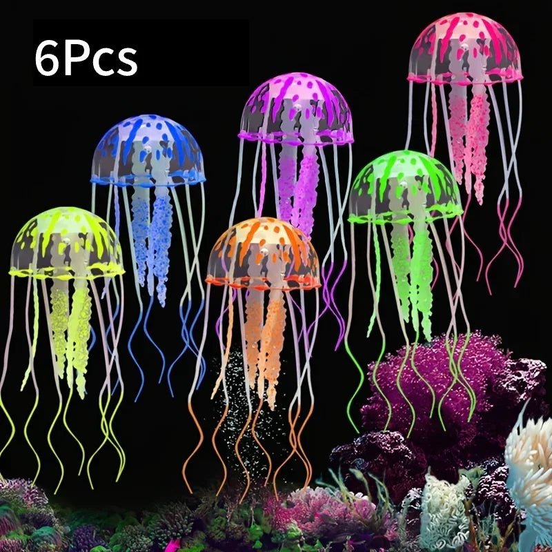 Luminous Artificial Jellyfish – Glow-in-the-Dark Aquarium Decoration for Fish Tanks