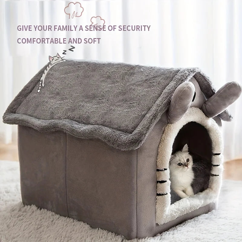 Cozy Fiber Cat House – Breathable Comfort for Your Feline