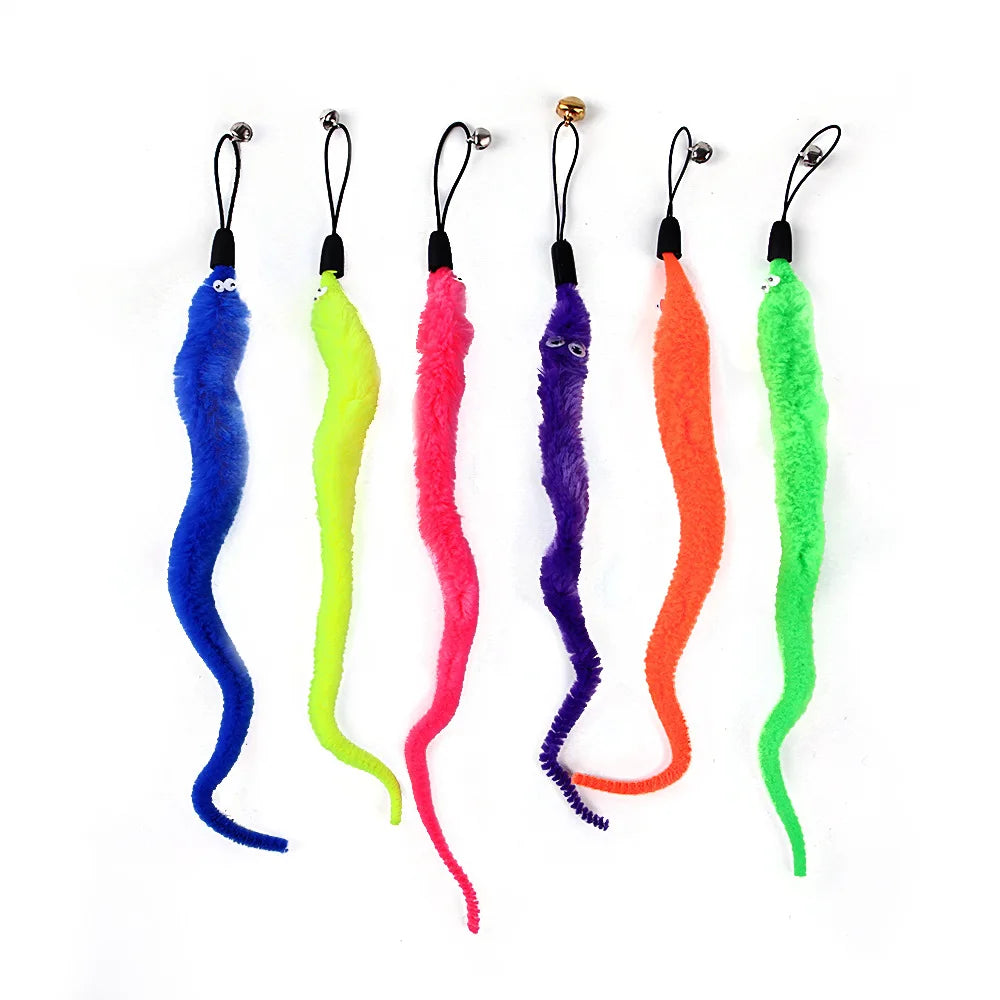 9-Pack Interactive Cat Toys – Colorful Feather Replacement Set with Tassel Fishing Rod