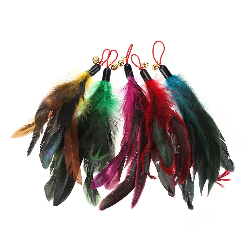 š¾ 5-Pack Cat Teaser Wand Replacement Feather Toys