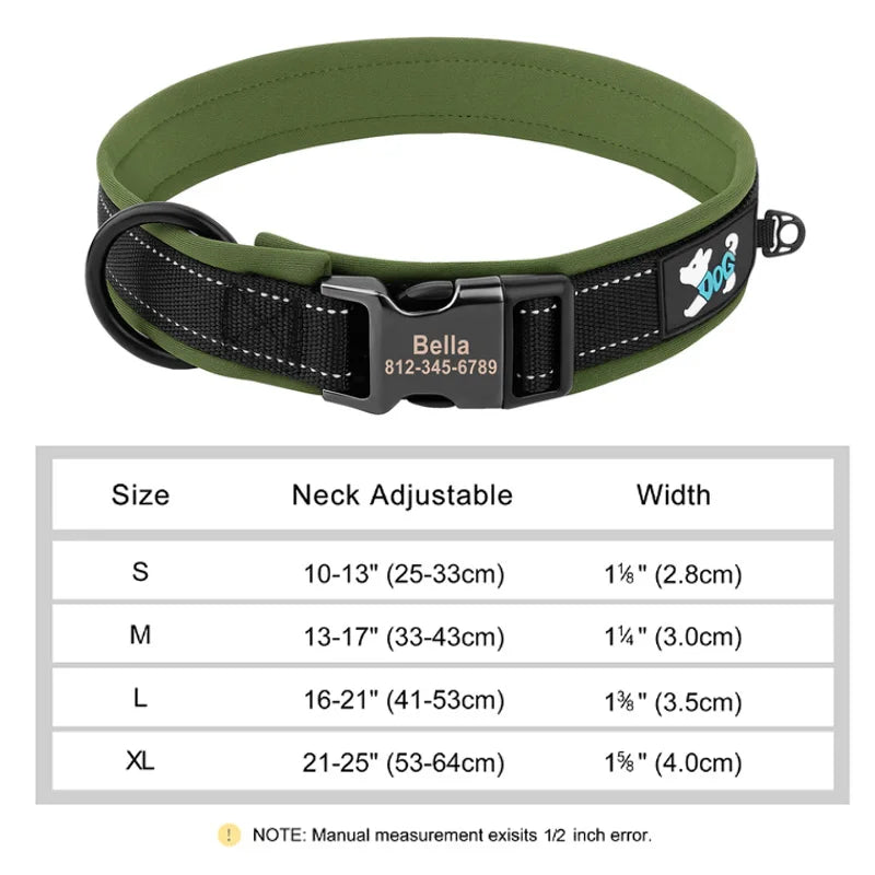 Reflective Personalized Dog Collar with Engraved ID – Soft Padded Nylon Adjustable Collar for All Dog Sizes Ditzy Petunia