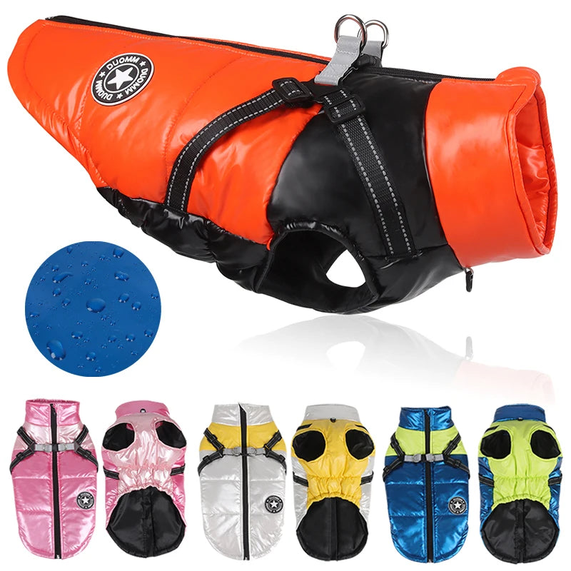 Winter Dog Jacket with Harness | Waterproof Warm Coat for Small & Medium Dogs | Pet Clothes for Chihuahua, French Bulldog, and More