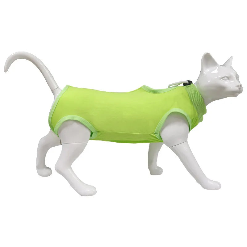 Cat Weaning & Sterilization Recovery Suit | Soft, Breathable, Anti-Licking Post-Surgery Pet Vest