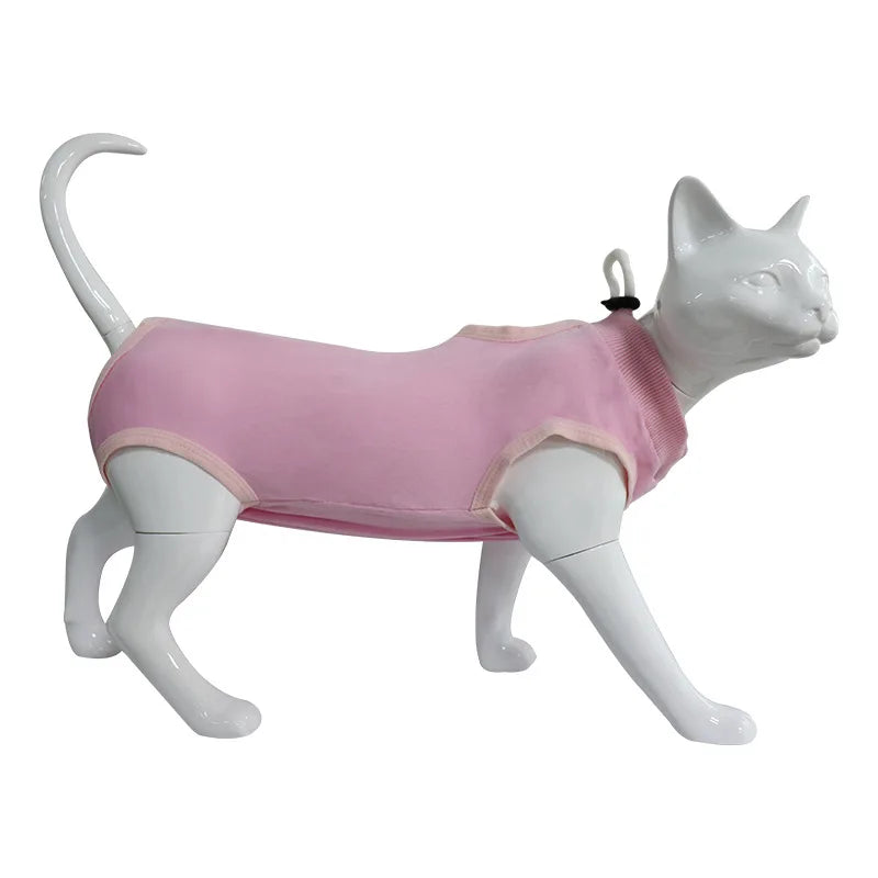 Cat Weaning & Sterilization Recovery Suit | Soft, Breathable, Anti-Licking Post-Surgery Pet Vest