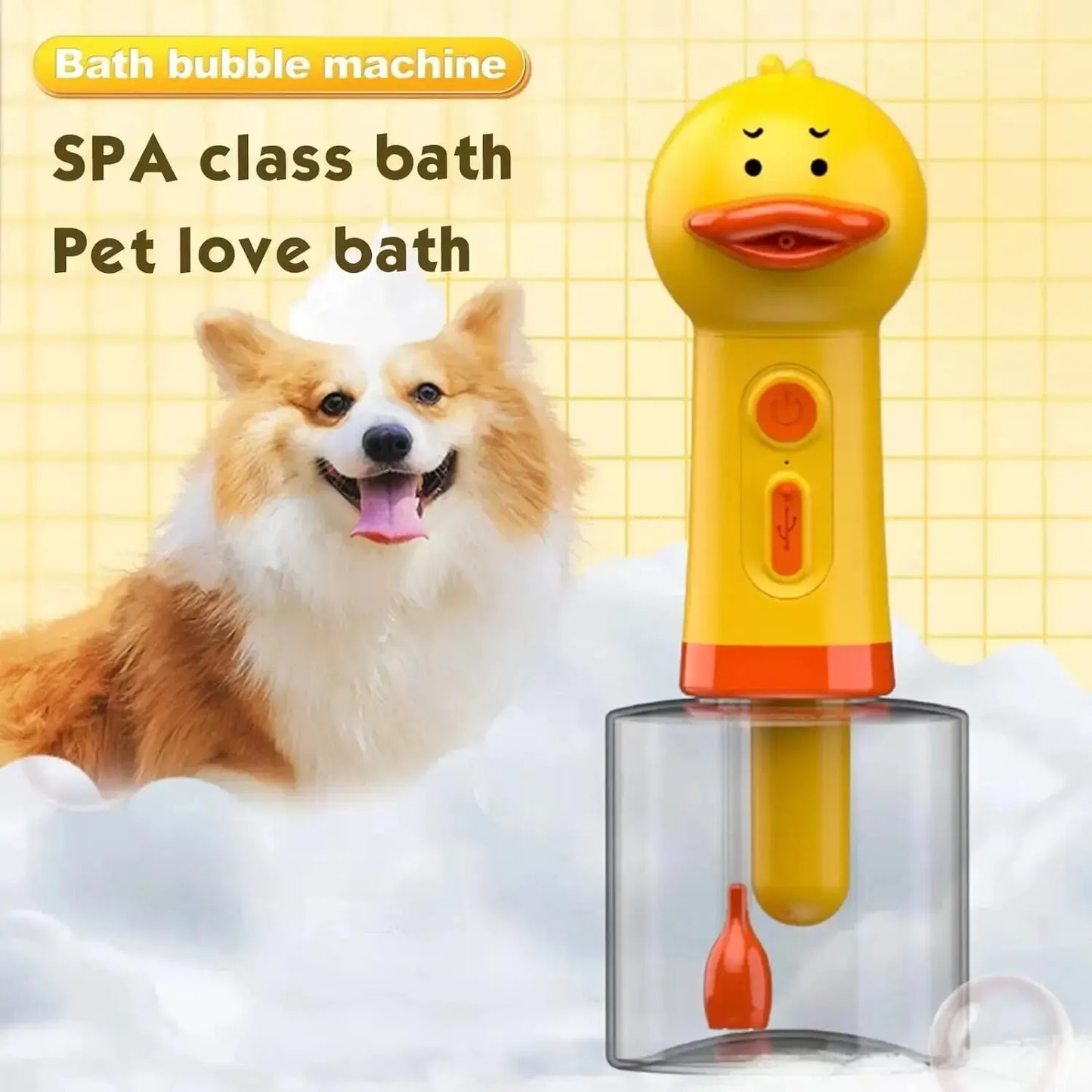 Electric Dog Cleaning Foam Machine - Deep Clean, 350ml Capacity, IPX7 Waterproof, Rechargeable Grooming Tool Ditzy Petunia