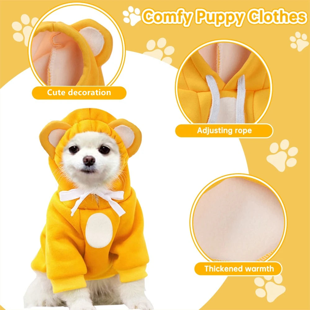 Warm Pet Sweater - Soft Cotton Dog Hoodie for Winter - Cat & Dog Clothes for Small, Medium, Large Pets Ditzy Petunia