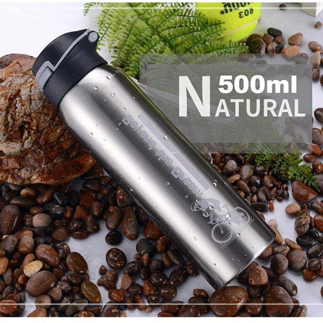 500ML Stainless Steel Bike Water Bottle – Hot & Cold, One-Push Open, Sweat-Proof & BPA-Free Ditzy Petunia