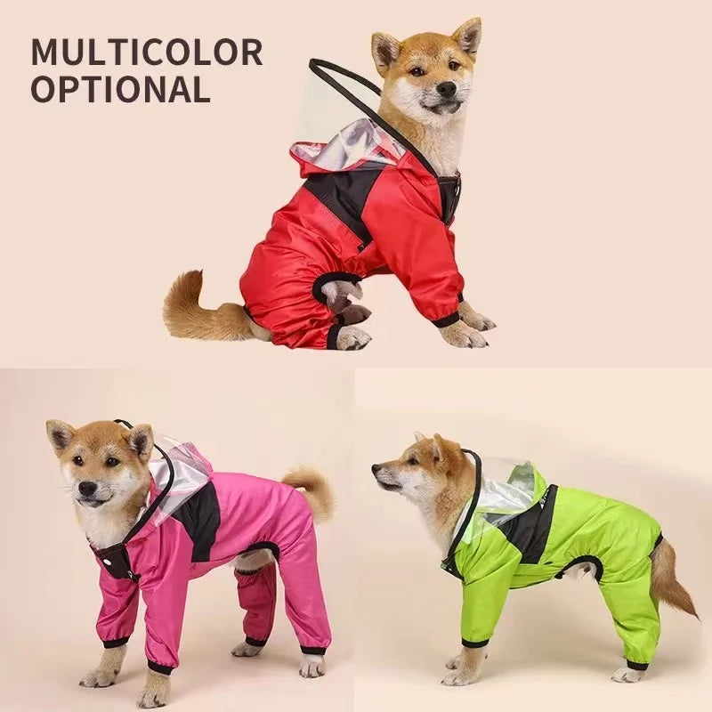 Fashionable Waterproof Pet Raincoat with Hoodie for Dogs, XS-4XL, Light & Comfortable Ditzy Petunia