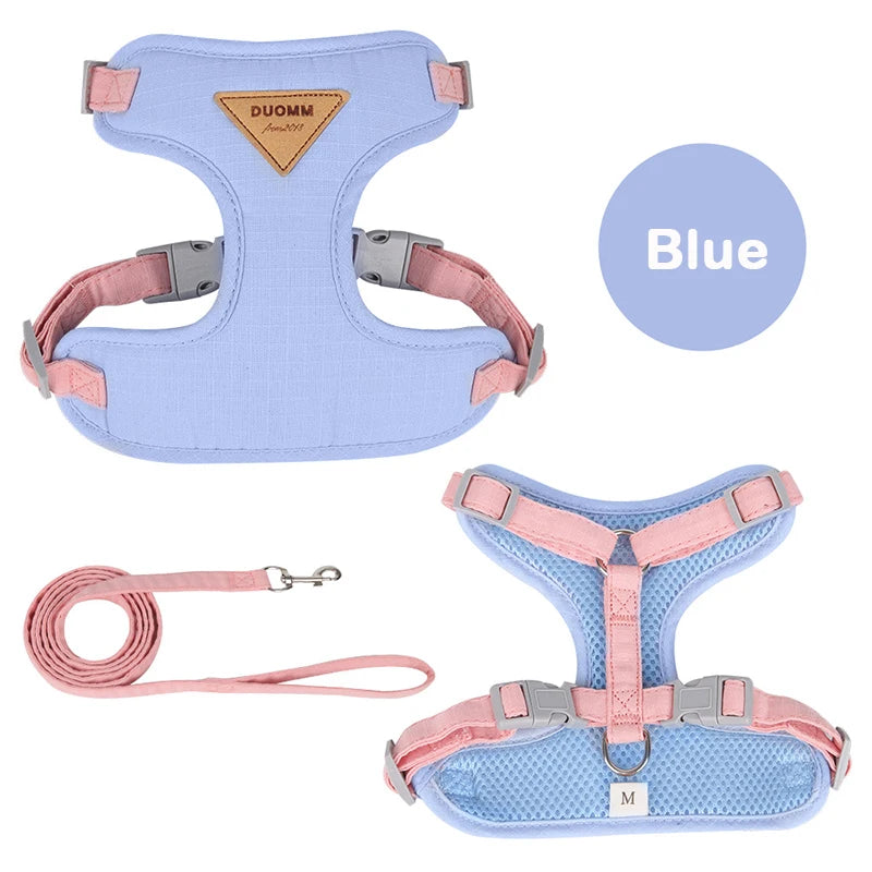 Breathable Puppy Harness Leash Set for Small Dogs & Cats - French Bulldog, Chihuahua, Poodle Pet Supplies Ditzy Petunia