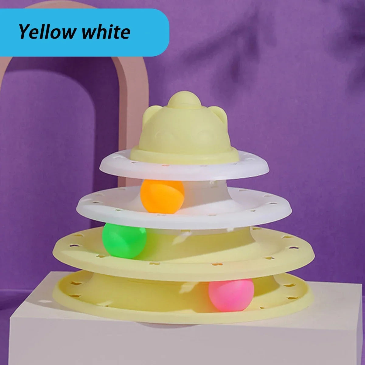 4-Level Cat Tower Ball Toy – Interactive Puzzle & Play Track