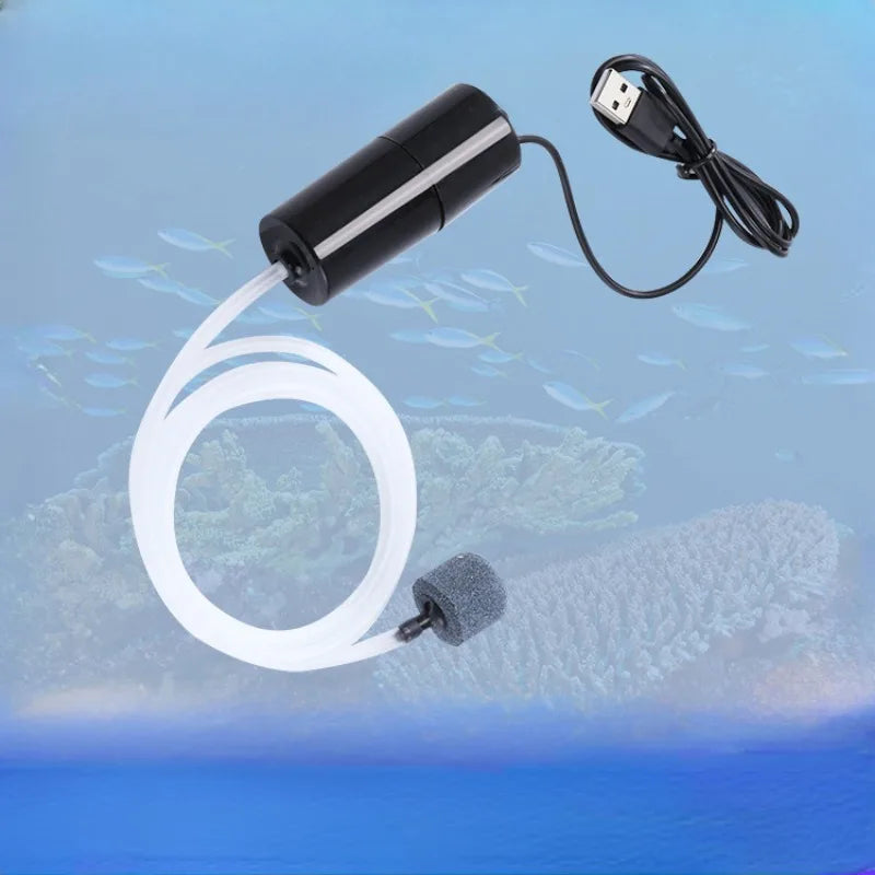 Silent USB Aquarium Air Pump – Mini Oxygenator & Portable Air Compressor for Fish Tanks