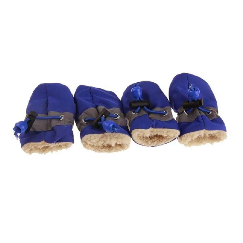 4pcs Anti-skid Waterproof Dog Boots – Warm, Non-Slip Paw Protectors for Small and Medium Dogs