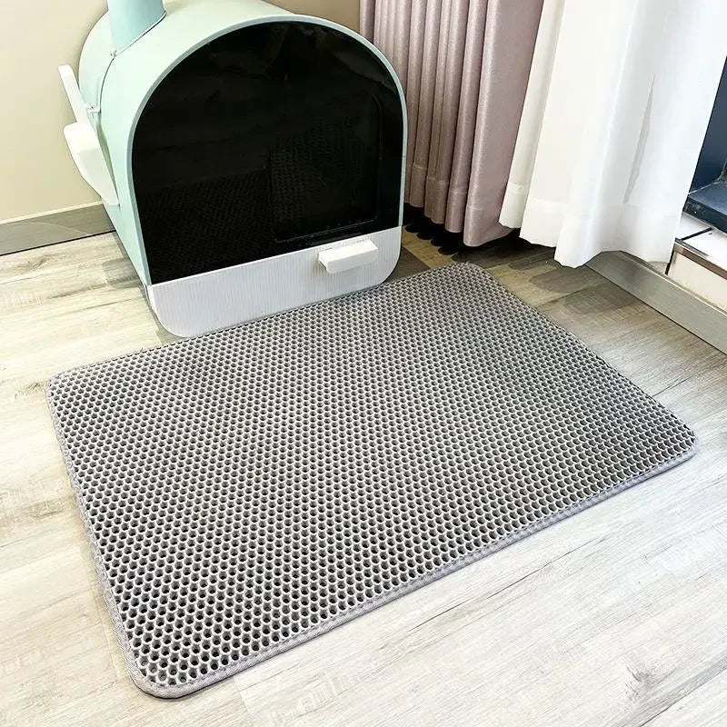 🐱 Dual-Layer Waterproof Cat Litter Mat – Keep Floors Clean & Litter Contained