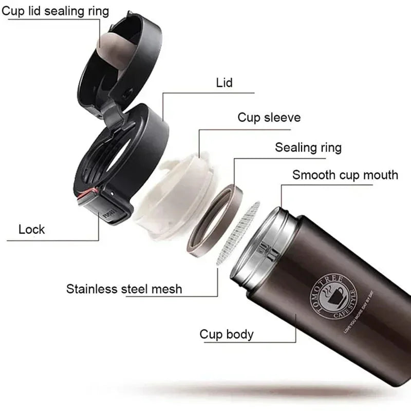 Stainless Steel Vacuum Flask – Leak-Proof Travel Mug for Hot & Cold Drinks (380ml/500ml) Ditzy Petunia