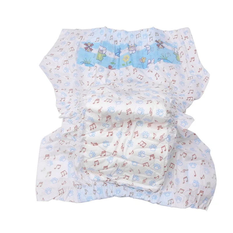 10PCS/pack Super Absorption Physiological Pants Dog Diapers For Dogs Pet Female Dog Disposable Leakproof Nappies Puppy Ditzy Petunia