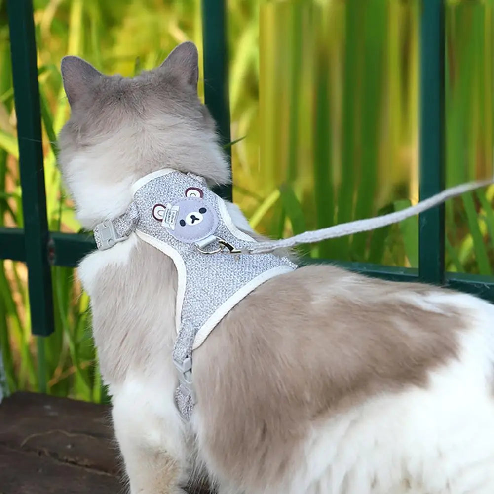 Adjustable Pet Leash with Chest Strap - Safe, Durable Polyester for Small Pets Ditzy Petunia
