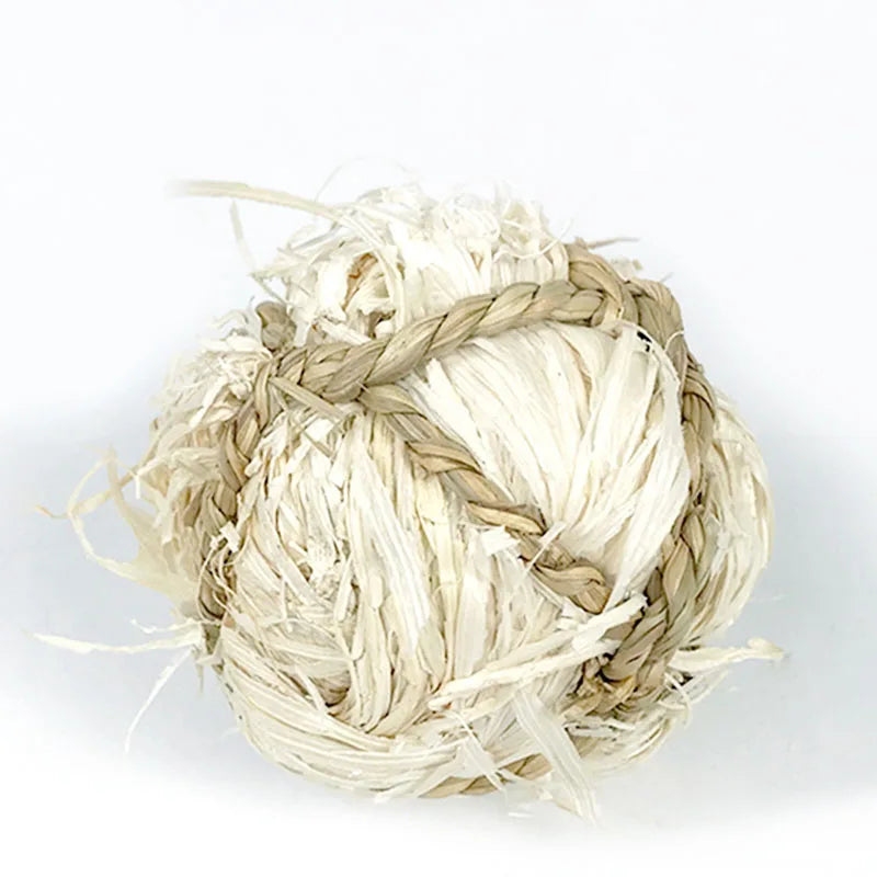 7CM Natural Grass Chewing Ball – Dental Health Toy for Cats, Rabbits & Small Pets