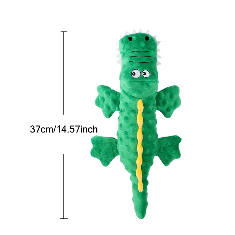 Soft Plush Crocodile Dog Squeaky Toy - Interactive Chew Toy for Small & Large Dogs, Cats