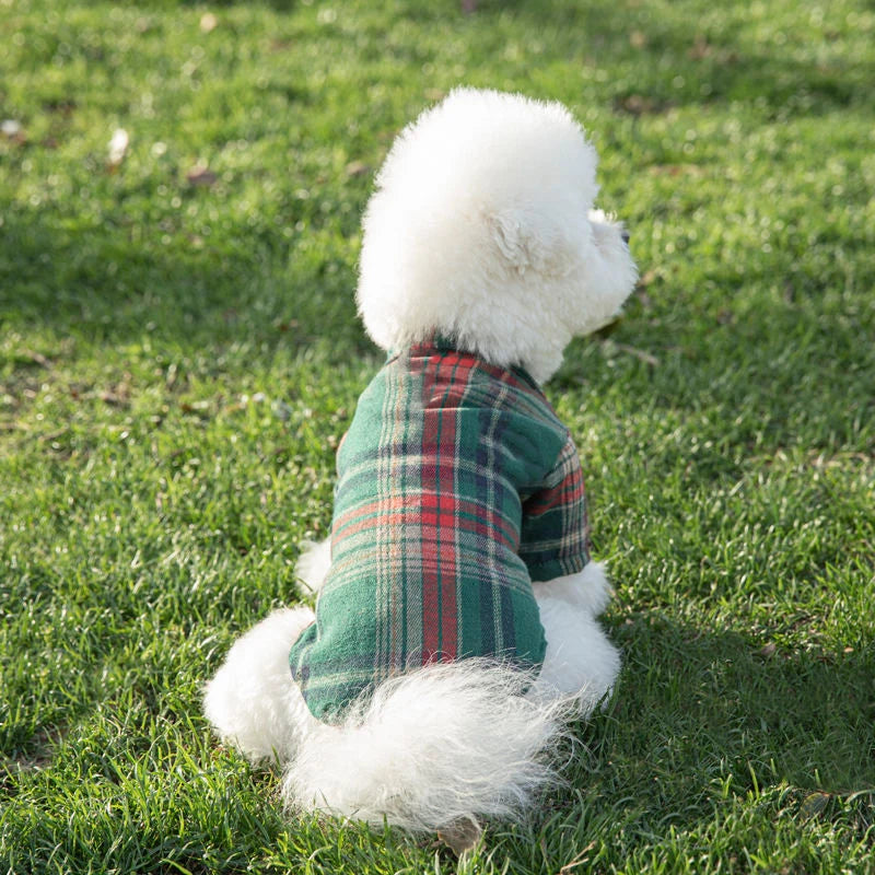 British Style Plaid Dog Shirt - Summer Pet Clothes for Small Dogs & Puppies | Lightweight & Stylish