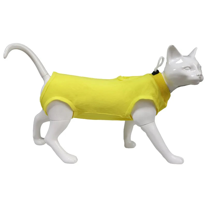 Cat Weaning & Sterilization Recovery Suit | Soft, Breathable, Anti-Licking Post-Surgery Pet Vest