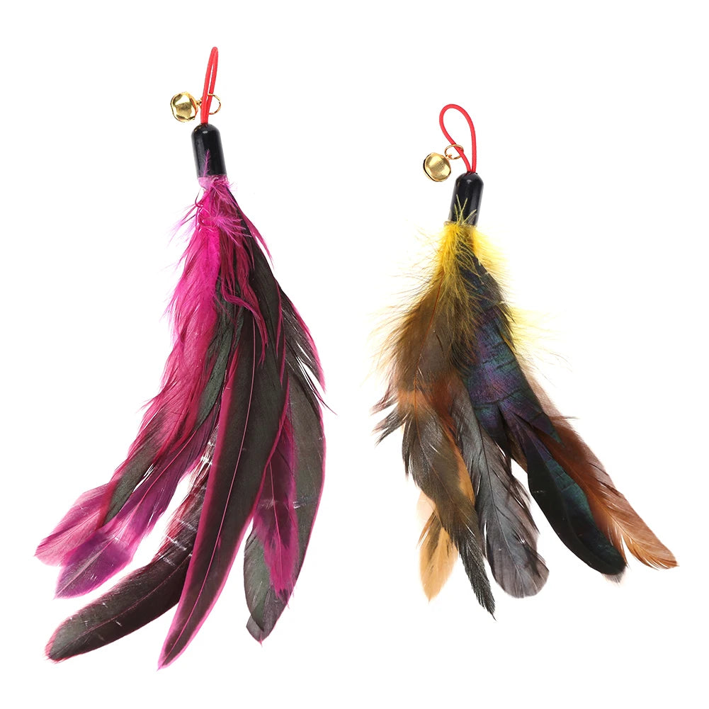 š¾ 5-Pack Cat Teaser Wand Replacement Feather Toys