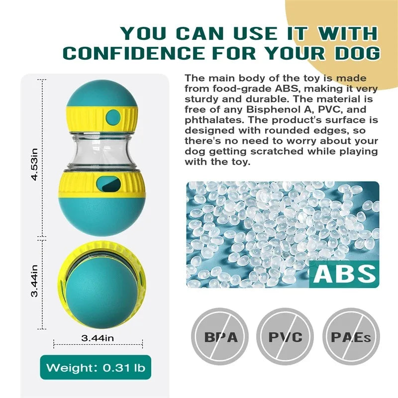 Interactive Slow-Feed Dog Toy — Tumbling Food Ball for Mental Stimulation & Healthy Eating