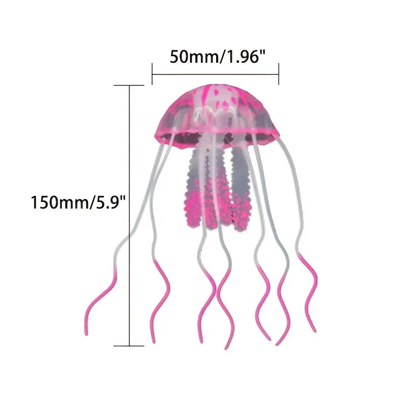 Luminous Artificial Jellyfish – Glow-in-the-Dark Aquarium Decoration for Fish Tanks