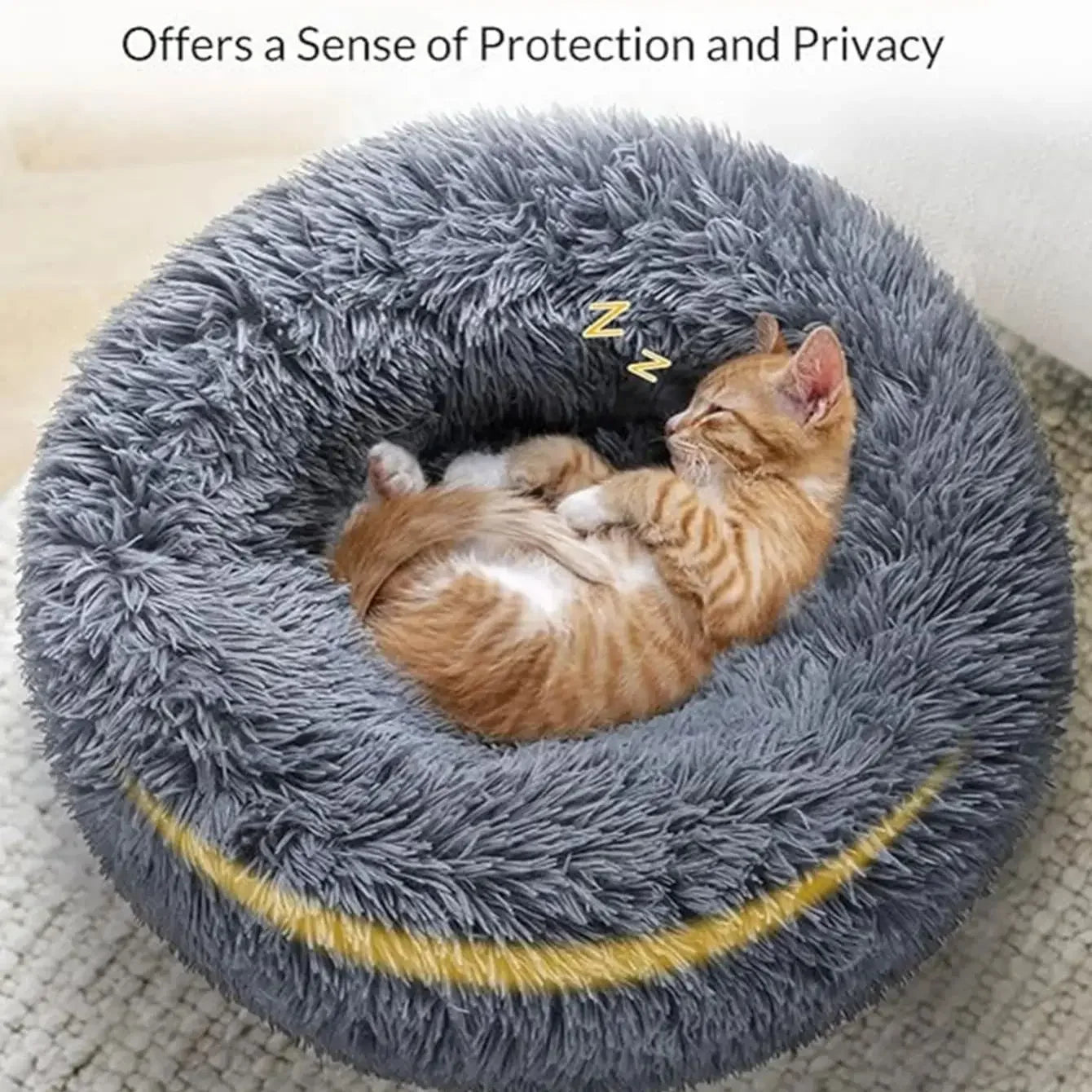 Eco-Friendly Plush Pet Bed with Non-Slip Bottom – Soft & Comfortable Dog and Cat Bed (Machine Washable) Ditzy Petunia
