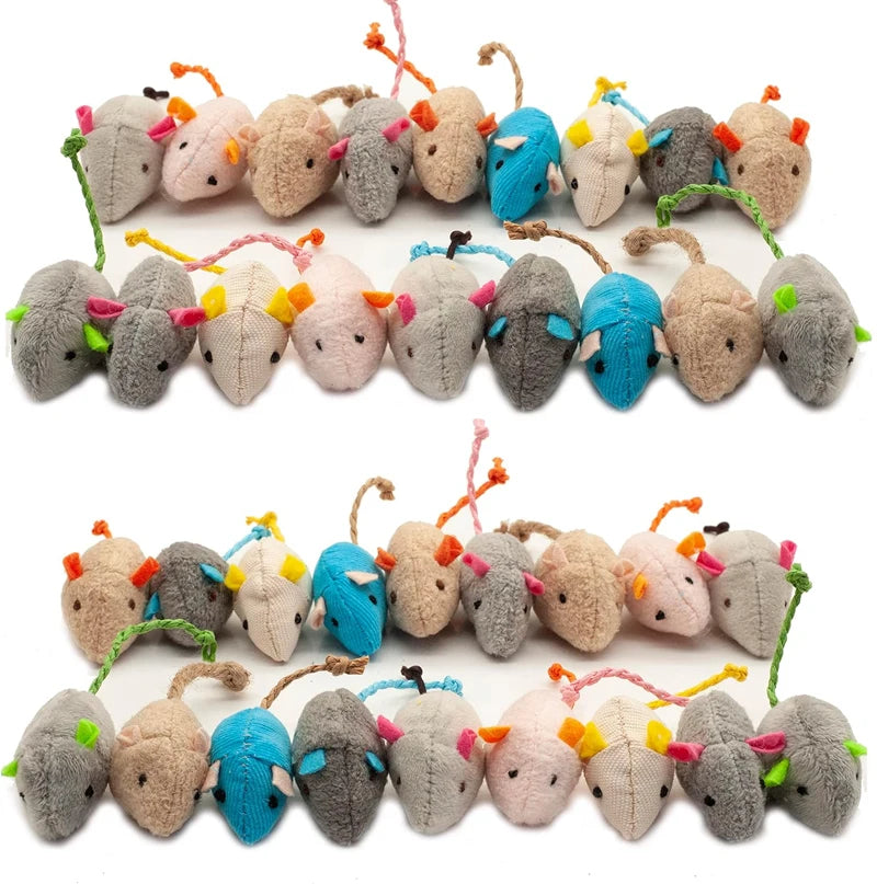 π Plush Catnip Mice Toys β Interactive Feather Mouse Toys for Indoor Cats