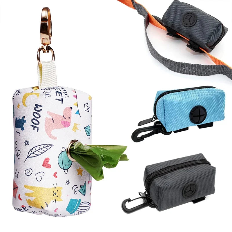 Dog Poop Bag Dispenser - Portable Waste Bag Holder for Outdoor Pet Cleanup Ditzy Petunia