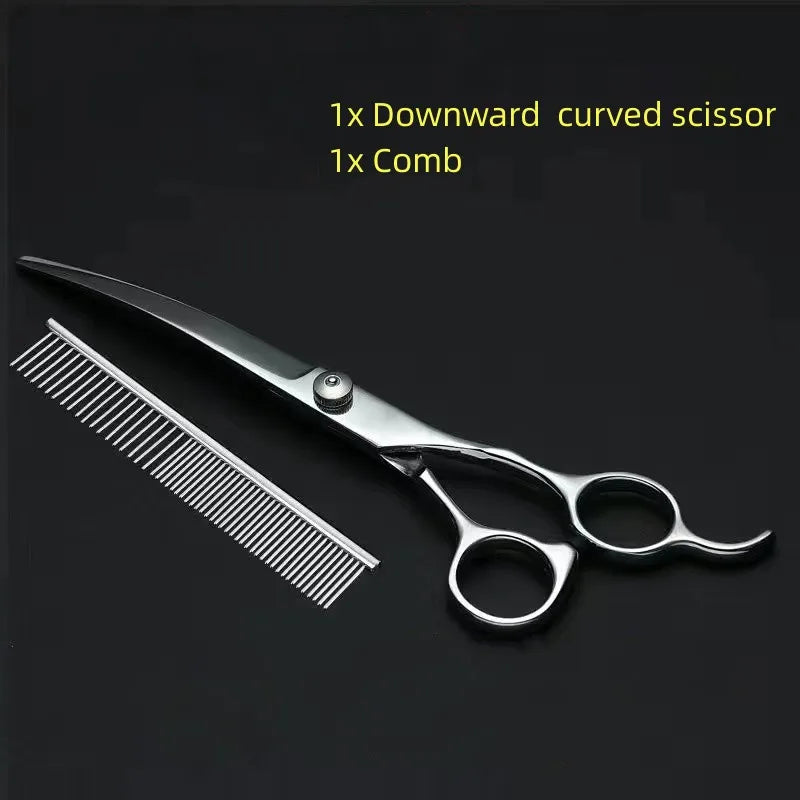 Professional Pet Grooming Scissors Set - Stainless Steel Dog Hair Trimming Tools