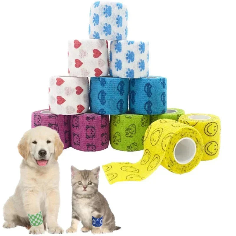 Breathable Elastic Pet Bandage Wrap – Self-Adhesive Tape for Feet, Ankle, Finger, and Knee Protection | Anti-Dirt and Durable Design Ditzy Petunia