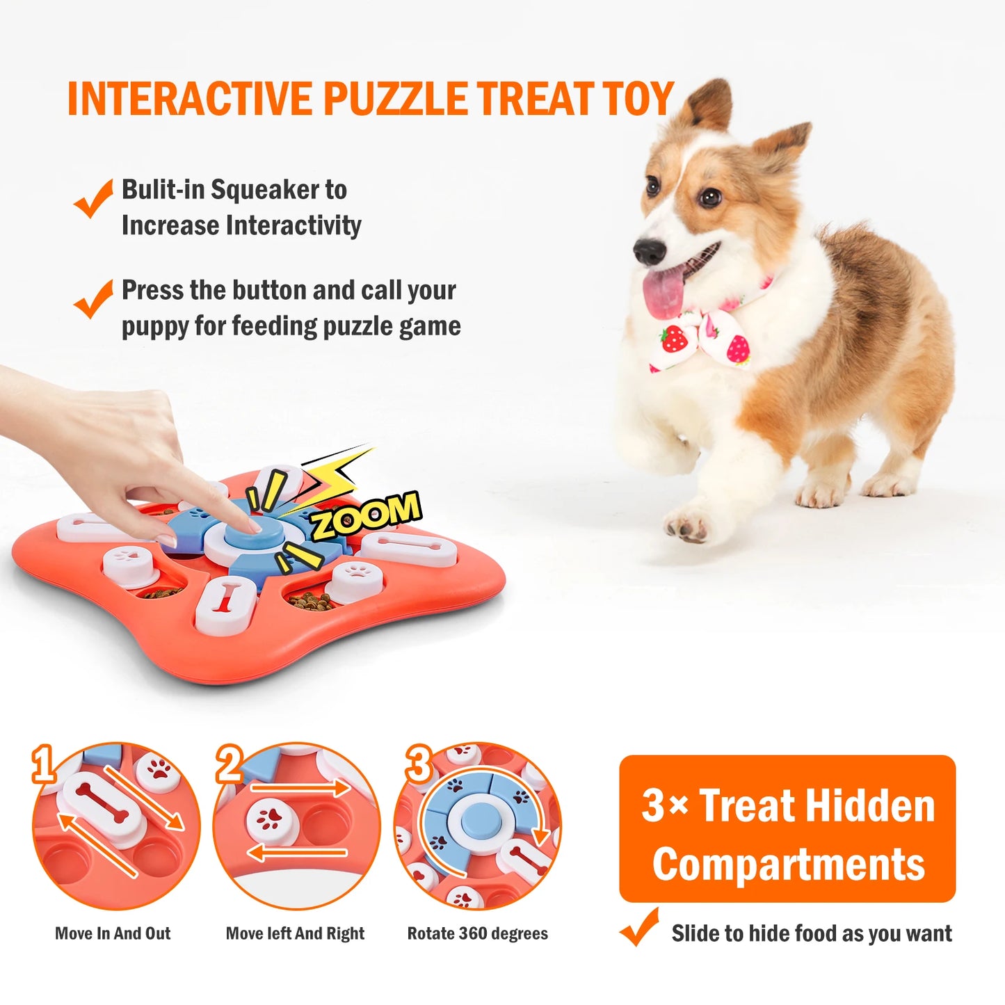 Dog Puzzle Toys for IQ Training & Mental Enrichment | Interactive Treat Dispensers for Large, Medium & Small Dogs | Dog Puzzle Toy for Mental Stimulation