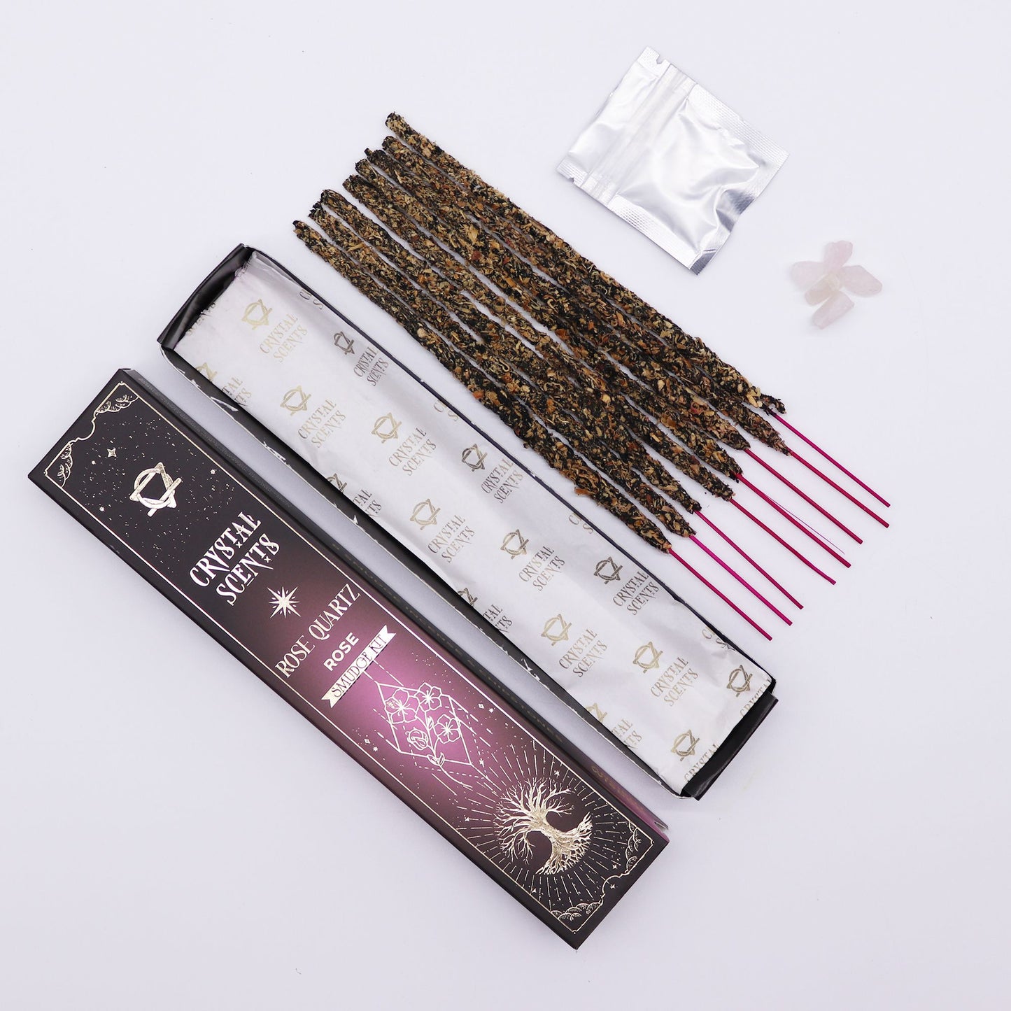 Rose Quartz Crystal Scents Smudge Incense - Rose