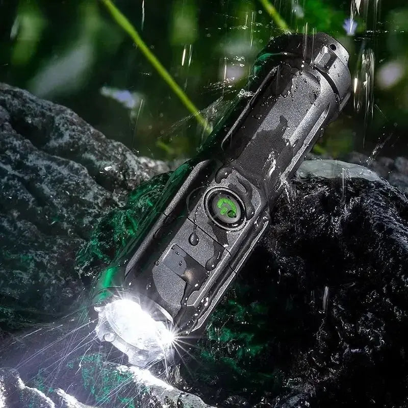 4-Mode LED Flashlight – Telescopic Zoom Tactical Torch | USB Rechargeable Long-Range Spotlight for Camping & Outdoors Ditzy Petunia
