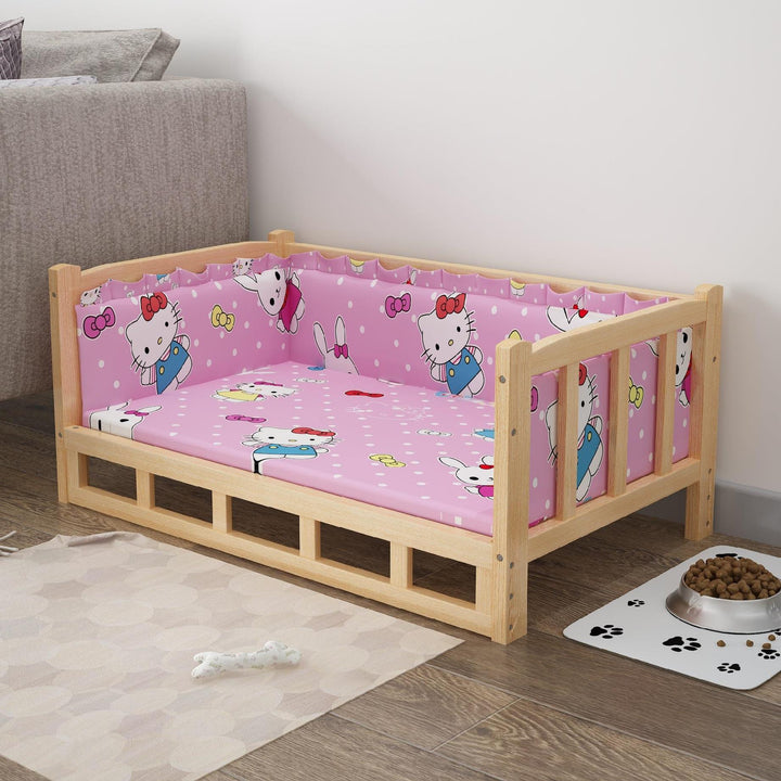 Bed Summer Wooden Wooden Bed Pet Dog Bed - Ditzy Petunia