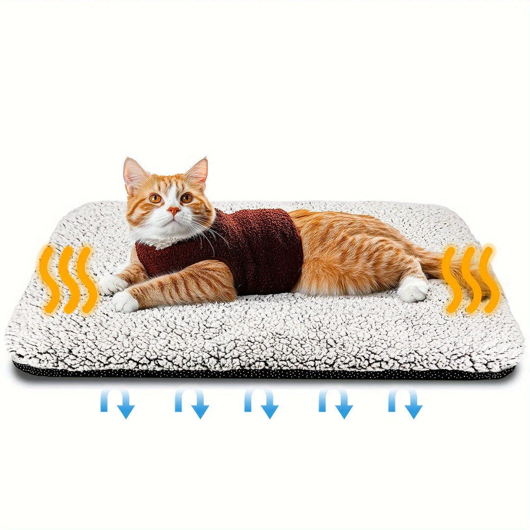 Self-Heating Pet Pad Blanket for Cats &amp; Dogs - Washable Thermal Cushion Mat - Ditzy Petunia